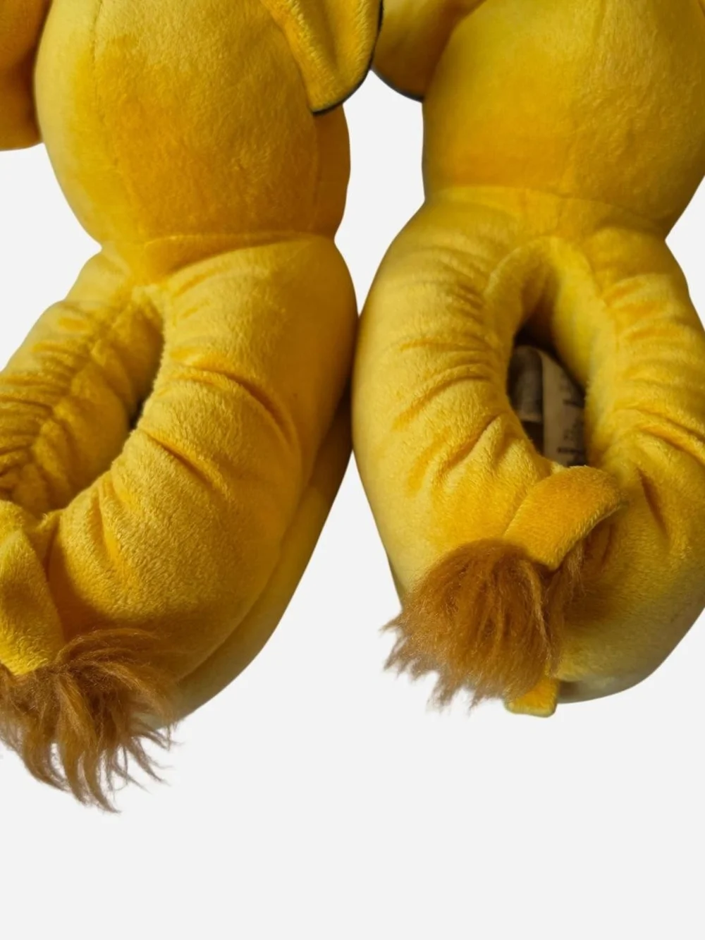 Disney Yellow Simba Plush Slippers with Black Ear Accents